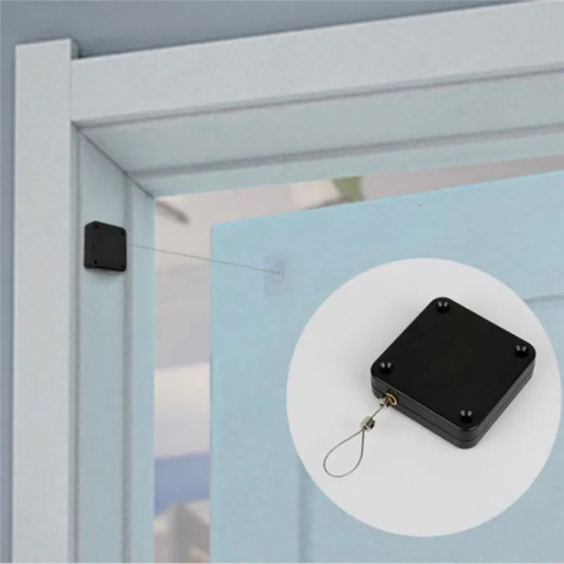KK&FING Fechadores Automáticos de Portas Punch-free Fechador Retrátil de Portas Fechador Deslizante de Portas Caixa de Cabo Anti-roubo Viscoso Resistente